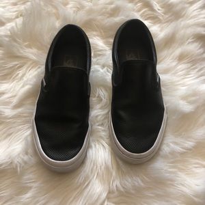 Leather Vans Slip On
